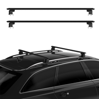 Kit de barres de toit universelles en alliage d'aluminium de haute qualité et durables de 145 cm avec 4 types de plaques de fixation pour véhicules à toit nu