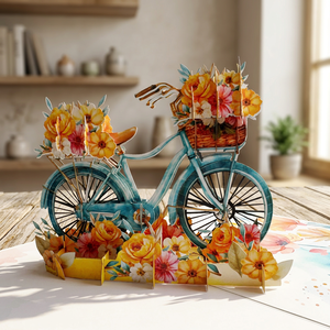 Carte de vœux 3D pop-up Saint-Valentin avec motif floral pour la création de cartes en papier, finition brillante pour les messages - Product Image 3