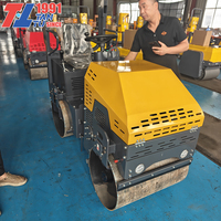 Machinerie de construction, mini-compacteur de 2 tonnes, 3 tonnes, 4 tonnes, 5 tonnes, diesel ou essence, rouleau compresseur routier, rouleau à asphalte à conduite assis avec pneus en caoutchouc
