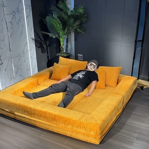 Canapé-<span class=keywords><strong>lit</strong></span> convertible moderne en tissu, sans structure, pour salon, avec mousse compressée, mobilier de Chine - Product Image 3