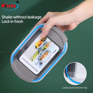 Thép không gỉ hình bầu dục Bento hộp có nắp đậy 304 liệu tiffin <span class=keywords><strong>container</strong></span> lưu trữ thực phẩm nhiều kích cỡ cho trẻ em 'ăn trưa bảo quản - Product Image 5