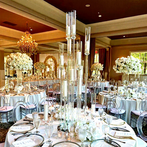 L-CH01-6 Wholesale <b>Glass</b> Candle Holder <b>Candlestick</b> Holders Candelabra Crystal <b>Candlestick</b> Holder for Wedding Decoration - Product Image 2