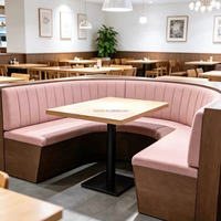 Meubles de restaurant sur mesure en forme de U, table et chaises de café de luxe, meubles en bois massif, usage commercial