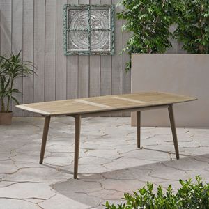 Table à manger extensible en bois d'acacia DB Outdoor Table pliante en bois de teck massif pour cour et parc-Gris - Product Image 3