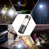 Mini lampe torche LED zoomable rechargeable par USB en alliage d'aluminium, portable, porte-clés, camping, EDC, lampe torche d'urgence