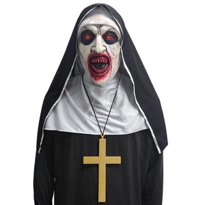 Nuovo Costume da Suora Spaventosa per <span class=keywords><strong>Halloween</strong></span> 2026, Costume da Vergine Maria Nera con Maschera, Set Completo - Product Image 6