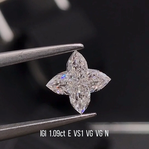 Diamante Cultivado en Laboratorio, Corte Blanco, Forma de Trébol de Cuatro Hojas, Sin Certificación, 0.5ct, Claridad DE, Calidad VS, para Joyería Personalizada - Product Image 3