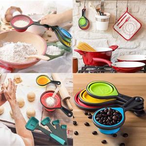 Cấp thực phẩm đầy màu sắc Silicone ráp đo ly và thìa đặt cho nhà bếp nướng nấu ăn - Product Image 6