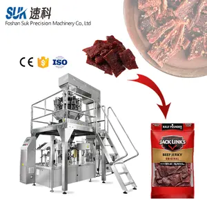 Factory Price Automatic Zipper Bag Stand-Up Bag Food Snacks Premade Bag Packaging Machine Rotating Beef Jerky Packaging Machine