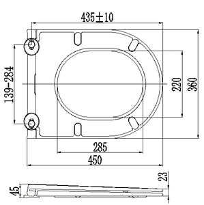 Copriwater a parete Sunten SU046 a forma di D, antibatterico in <span class=keywords><strong>Duroplast</strong></span>, compatibile con vasca in ceramica Cera - Product Image 1