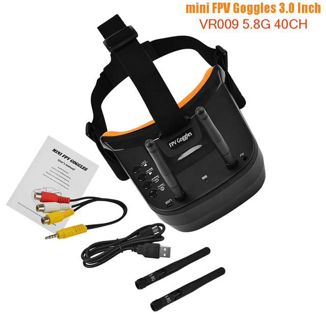 AD VR009 5.8G 40CH Auto-Searching Double Antennas Mini FPV Goggles 3.0 Inch 480*320 LCD Screen Built-in BatteryFor RC Drone Toys