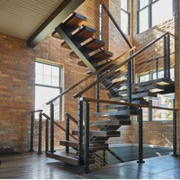 Escalier Prima Stair Premium sur mesure, droit, à monopoutre, intérieur, duplex, marches en bois massif
