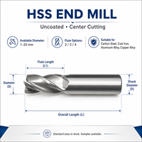 Fresa de extremo HSS CNC al por mayor para herramientas de fresado, juego de brocas para router