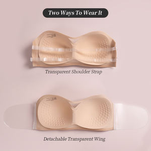 XB166女性用ストラップレスアンチシルプブラ2つの方法輪郭ブラレッドカーペットワイヤーフリーチューブトップブラレット - Product Image 5