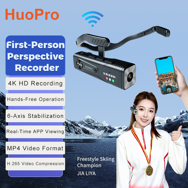 Wearable Video Recording Sports Camera with Remote Control 128 GB Storage Card Black
