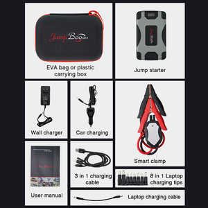 เครื่องจั๊มสตาร์ทรถ12V แบตเตอร์สำรอง18000mAh ความจุสูงพกพาได้ - Product Image 6