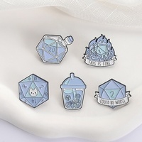 Pin Enamel Dadu Kustom D20, Pin Logam untuk Kerah, Hadiah Game Fantasi, Produsen Lencana Koleksi