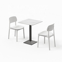 Cafétéria scolaire Restaurant de restauration rapide Café Mobilier commercial Table à manger moderne 4 chaises Table à manger en pierre frittée