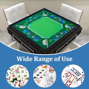 Tapete de Mahjong Plegable Portátil de Lujo, Antideslizante, con Patrón de Pájaro Verde, Base de Goma Moderna, 31.5*31.5, para Póker - Product Image 5
