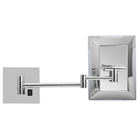 Manufacturer OEM ODM Square Wall Mounted Mirror LED Lighted Foldable Design Bathroom Mirror Single Sided
