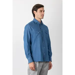 Chemise en denim bleu 100% coton pour toutes les saisons - Product Image 6