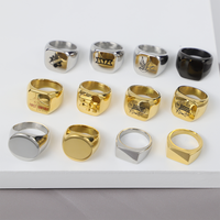 Großhandel Modeschmuck Edelstahlringe mit Gravur für Logo und Namen – Personalisierbare Punk-Ringe für Herren