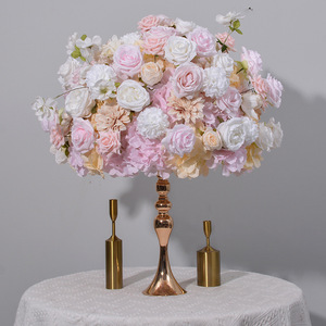 Boule de fleurs de haute qualité 60cm artificielle rose boule de fleurs blanches Rose <span class=keywords><strong>Dahlia</strong></span> Table pièce maîtresse pour mariage saint valentin décor - Product Image 2