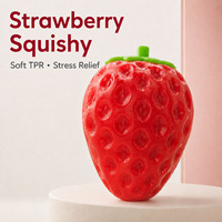 Jouet à presser en forme de fraise avec blocs de construction à l'intérieur, jouet anti-stress souple en TPR pour enfants et adultes