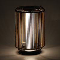 Lampe solaire LED moderne de style chinoiserie avec design en cage à oiseaux, étanche IP65, en aluminium pour patio, jardin, bureau ou maison