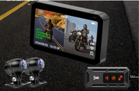 Caméra de moto 6,25 pouces avant et arrière, enregistreur, avertisseur d'angle mort BSD, Carplay, surveillance de la pression des pneus