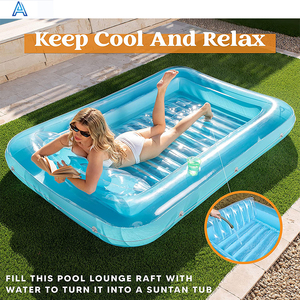 High Quality Vinyl PVC <strong>Inflatable</strong> air Blow <strong>Tanning</strong> <strong>Pool</strong> for Water Float Lounge air Mat Airbed Water Bed Toy - Product Image 5