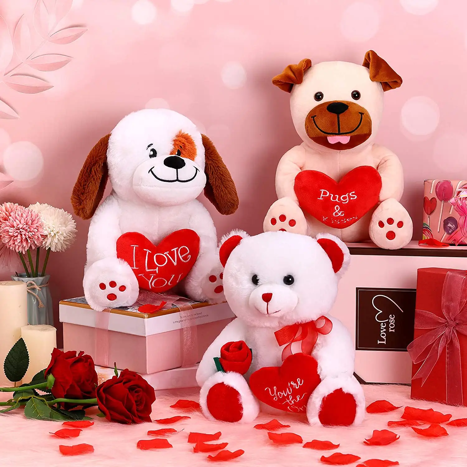 Customized Samples Supplier 50 Custom Plush Unisex Valentines Teddy Bears Wholesale ASTM 14 Years Unisex Toys Custom Sizes
