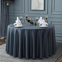 Luxe épais uni blanc noir or 120 "/132" pouces nappes en polyester couverture de table ronde pour les événements de banquet de fête de mariage