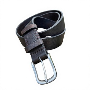 Cinturones de Cuero Vacuno 100% Personalizados con Hebilla Cuadrada de Acero, Cinturón Masculino de Estilo Europeo Casual y Ecológico - Product Image 2