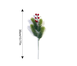 Rami di pino artificiale natale agrifoglio bacche artificiali bacche rosse steli per ghirlanda decorazioni albero di natale decorazione - Product Image 6