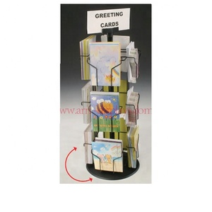 Wholesale Metal POS <strong>Display</strong> <strong>Rack</strong> for <strong>Greeting</strong> <strong>Cards</strong> Spinning Postcards Stand with <strong>Wire</strong> Pockets Premium <strong>Display</strong> <strong>Racks</strong> - Product Image 4