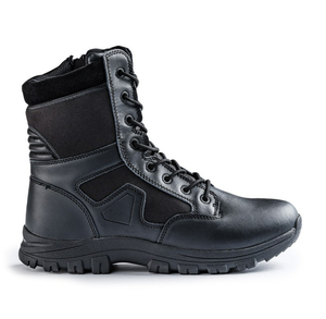 Bottes de chasse tactiques pour hommes TSB0526 en cuir noir, 8 pouces, fermeture éclair latérale - Product Image 2