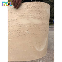 Ubin Batu Ringan Modern RCL MCM Grosir Dekorasi Dinding Travertine Fleksibel untuk Pelapis Dinding Eksterior Batu Buatan