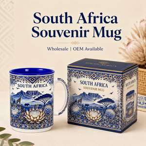 Tasses en céramique souvenirs touristiques d'Afrique du <span class=keywords><strong>Sud</strong></span>, motif floral, montagne, faune, pour café, lait, mug, personnalisation OEM ODM, vente en gros - Product Image 1