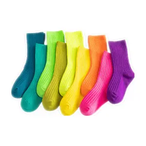 fashion Children's socks autumn winter kids new candy color solid color boys socks 1-3 girls middle tube baby girl socks