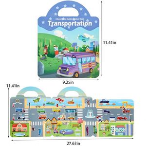 Juguetes de Actividades Portátiles e Impermeables para Jardín de Niños, 7 Estilos, Libros de Pegatinas de Gel Reutilizables para Niños Pequeños de 3 a 6 Años - Product Image 6
