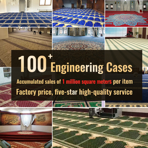 Tappeto da preghiera antiscivolo islamico musulmano astratto alto e tappeto per uso di casa e moschea larghezza 4m-stile classico - Product Image 6