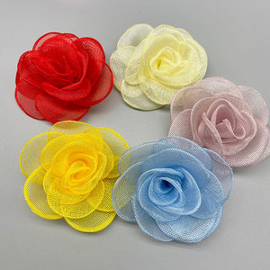 Corsage de flor de gasa estilo coreano de 7.5 cm para el cabello, zapatos, bolsos y accesorios de ropa - Product Image 1
