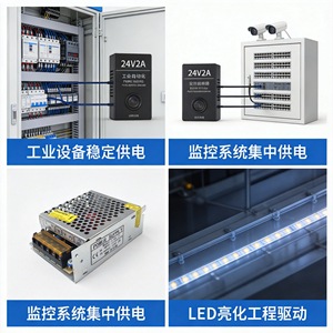 Fuente de Alimentación Conmutada Jingruian 24V 2A de Salida Única para Monitoreo de Seguridad, Tiras de LED, Cajas de Luz y Control Industrial - Product Image 2