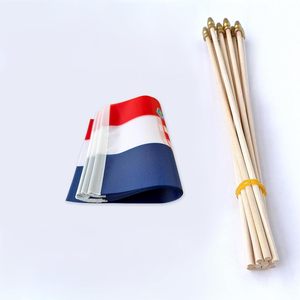 Drapeaux croates de bâton croate de poche 12x18 imprimé 150D Polyester bâton en bois massif drapeau de pays - Product Image 5