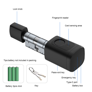 Veerman ttlock đám mây không dây lưu trữ dữ liệu điện tử kỹ thuật số RFID thẻ sinh trắc học tuya thông minh xi lanh khóa cửa gỗ khóa - Product Image 4