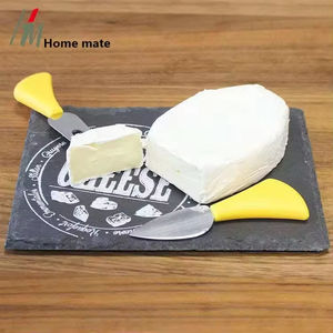 Étiquettes cadeaux en <span class=keywords><strong>ardoise</strong></span> naturelle 22x16cm, plateau à fromage rectangulaire en <span class=keywords><strong>ardoise</strong></span> avec couteau et fourchette à fromage en acier inoxydable - Product Image 6
