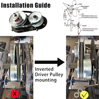 Kit de convertisseur de couple pour karting série 40 avec poulie de transmission de 1 pouce, poulie d'entraînement de 3/4 pouce, vilebrequins droits de 1 pouce et gorge de 1/4 pouce
