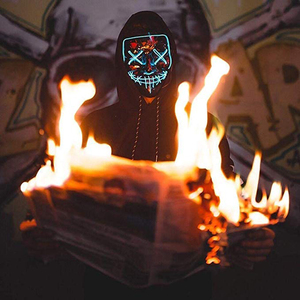 Novità Halloween 2023 Maschera Illuminata Integrale Maschere <span class=keywords><strong>Joker</strong></span> con LED Lampeggianti per Feste - Product Image 4