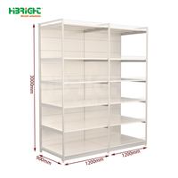 Étagère gondole commerciale double face en métal robuste et personnalisable Highbright pour présentoirs polyvalents en supermarchés et magasins de détail